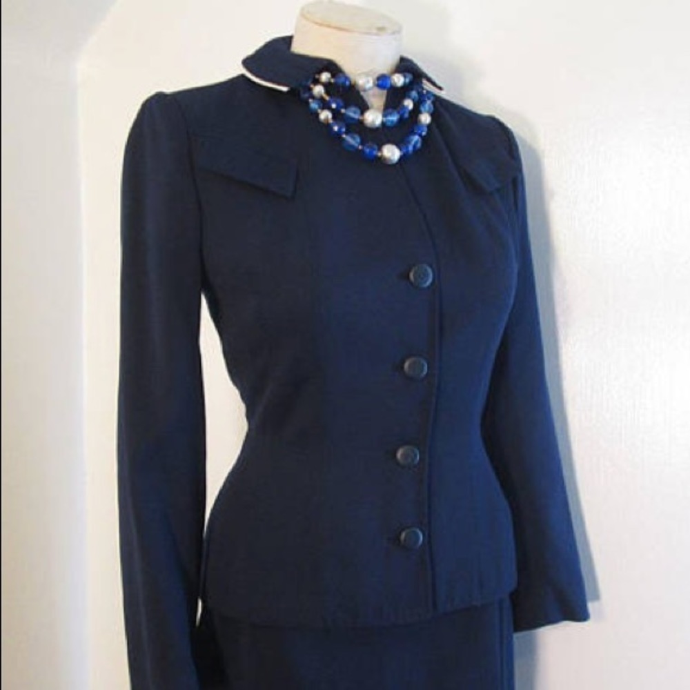1940’s Women’s “New Look” Navy Wool Suit